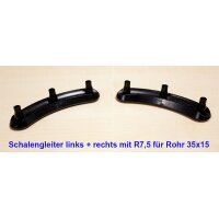 Schalengleiter, Kunststoffgleiter hinten, als Stuhlgleiter für Schulstuhl mit Rohr 35x15mm 200-7,5-Rechts