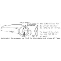 Fahrrad Kettenschutz Performance Line 210-2 bis 42 Zähne 3-fach Kettenblatt ATB MTB nachträglch bei Kettenschaltung