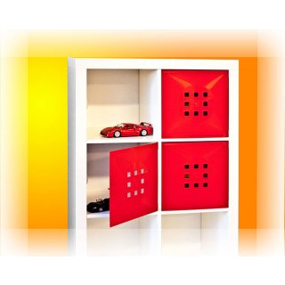Designer Regaltür für Würfel Tür mit Flexi fuer Ikea Expedit-Kallax Nornäs XXXL Raumteiler *Sonderfarben Ferrari-rot