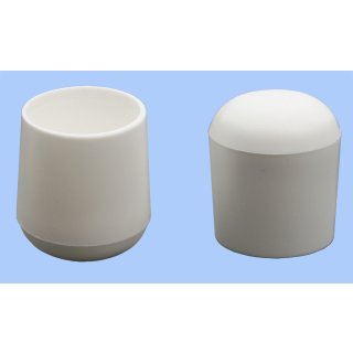 Abschluss-Kappe G260-D Endkappe - Kunststoffgleiter Möbel-Gleiter für Rundrohr-19-Weiß