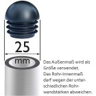 Kugelform Kunststoff Stopfen - Lamellenstopfen Möbelgleiter Dekaform K-250-D | Stuhlstopfen für Rundrohre Weiss-25