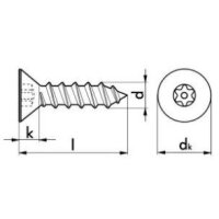 Edelstahl Senkkopf Blechschraube Schraube verzinkt 4,8 x 19 Kreuzschlitz