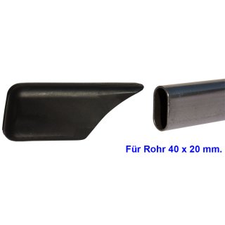 Kunststoff Gleiter - Gleitkappe | Fusskappe Möbelgleiter für Schulmöbel mit Trittschutz Farbe Schwarz 40x20