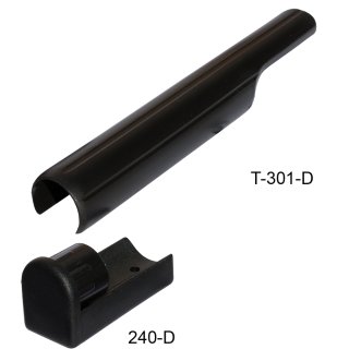 Abdeckung Trittschutz mit 2 Zapfen T-301-D, Kunststoff - Moebelgleiter - Gleitkufe zum Klipsen Stuhlgleiter fuer runde Rohre