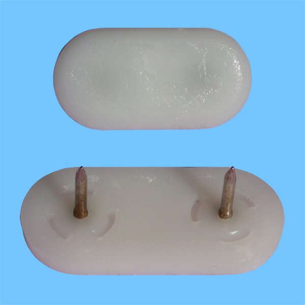 Nagelgleiter 212 mit Kunststoffgleitfläche - Möbelgleiter flach-oval Bodenschoner aus Kunststoff zum Nageln