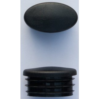 Kunststoff Lamellen Stopfen G101-ElOv gewölbter Kopf - Fuß für Ellipsenrohr | Oval-Rohr Gartenstuhl Stapelstuhl 35x20-h3 Schwarz