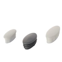 Kunststoff Lamellen Stopfen G101-ElOv gewölbter Kopf - Fuß für Ellipsenrohr | Oval-Rohr Gartenstuhl Stapelstuhl 40x20-h3 Weiss