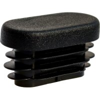 Endkappe - Fußstopfen F101 Kunststoff Lamellen-Stopfen | flacher Kopf für Flach Ovalrohre Grau-35x20