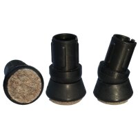 Filzgleiter Parkettgleiter 150 Möbelgleiter mit Filz für Stahlrohrstühle | Filzgleitfläche verstellbar -schräg F30-D25x1,5-2 (id21-22)