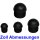 Zoll Abmessung K250-Z Kugelform Kunststoff Lamellen-Stopfen für Rundrohr Schwarz 3/4"-26,4x3,25