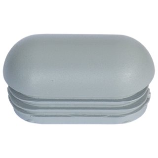 Kunststoff Lamellen-Stopfen R101 mit rundem Boden - Möbelgleiter Stuhlgleiter für Flach-Ovalrohr * 50x25-Grau