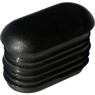 Kunststoff Stopfen G101 Endkappe Lamellenstopfen |Fußstopfen für Stahlrohrmöbel mit flachem Ovalrohr Schwarz-30x15