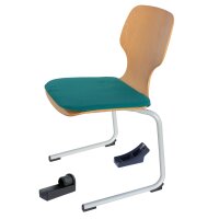 Schalengleiter 202-25-R80 Kunststoffgleiter - Gleitkufe Stuhlgleiter hinten fuer gebogene Rohre Freischwinger Schwarz
