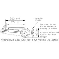 Green-Line Upcycling Fahrrad Kettenschutz 180-3 für 36-38 Zähne 1-fach Kettenblatt Silber