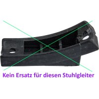 50x Kunststoff Schalengleiter vertikal gebogen 50x202-25-R80 Stuhlgleiter für Freischwinger Stühle