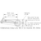 Green-Line Upcycling Fahrrad Kettenschutz 180-3 für 36-38 Zähne 1-fach Kettenblatt Schwarz+Dekor-Text-silber