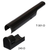 Winkelgleiter - Tischgleiter 240-D Kunststoffgleiter Büro Stuhl Möbelgleiter - Fusskappe als Stuhlgleiter vorn fuer Rundrohr 40x2,5 Schwarz