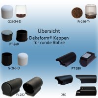Teflongleiter Winkelgleitkappe PT-280-D Fußkappe - Kunststoff Möbel Gleiter mit PTFE für runde Rohre 25 mm