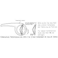 Nachrüst Set Fahrrad Kettenschutz Performance Line 230-2A bei 42 Zähne 3-fach Kettenblatt (über Kettenblatt Ring) ATB MTB nachträglich bei Kettenschaltung