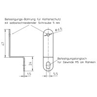 1 Set 2 x Halterung hinten +Schrauben für 2-flügeligen Fahrrad Kettenschutz