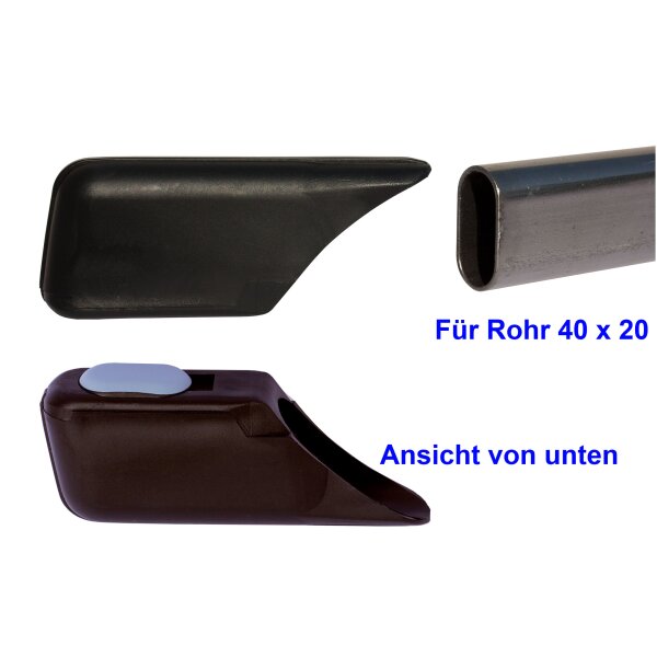PTFE Teflongleiter T104 Gleitkappe | Schulmöbel Fußkappe für Schülerstuhl - Schultisch mit Trittschutz