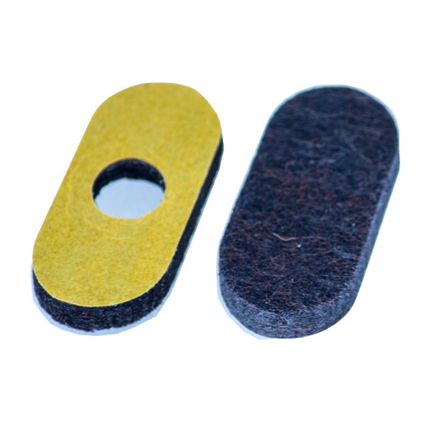 Filzeinsatz oval mit Loch Fi-105-mL Filzpad selbstklebend | Filzgleiter Ersatzteil für Möbelgleiter zum Schrauben