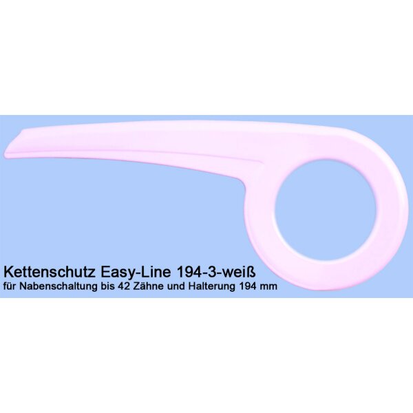 Nachrüst Set  Easy-Line Fahrrad Kettenschutz für City Bike mit 36-38 oder 40-42 Z 1-fach Kettenblatt Weiss 194-3 bis 40-42 Z 15 mm