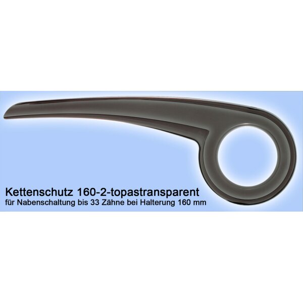 Transparenter Performance Line Fahrrad Kettenschutz 160 |180 | 219 mm für City Bike mit 1-fach Kettenblatt