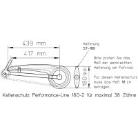Lederfarbiger Performance Line Fahrrad Kettenschutz 160 |180 | 219 mm für City Bike mit 1-fach Kettenblatt Nature Look