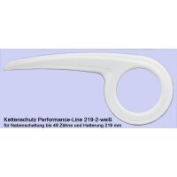 Weißer Performance Line Fahrrad Kettenschutz 160 |180 | 219 mm für City Bike mit 1-fach Kettenblatt