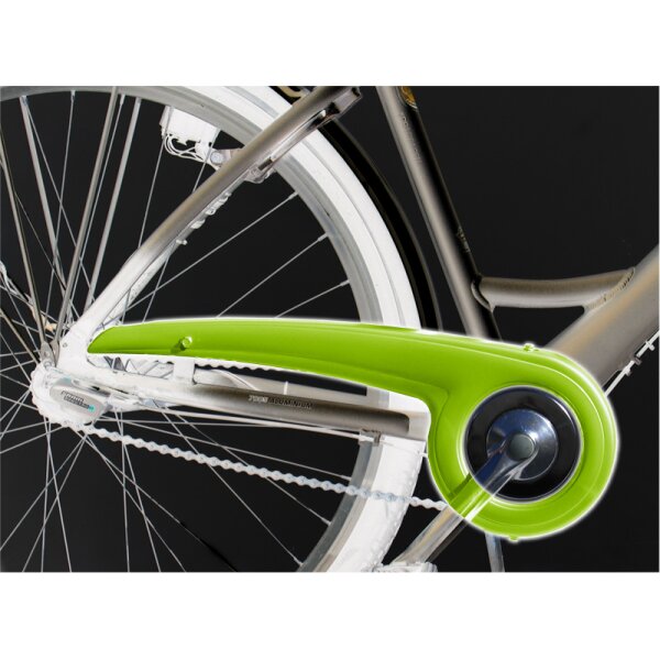 Hell-Grüner Performance Line Fahrrad Kettenschutz für City Bike 180 mm mit 1-fach Kettenblatt-38Z