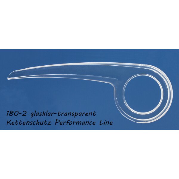 Klar-Transparenter Performance Line Fahrrad Kettenschutz 160 |180 | 219 mm für City Bike mit 1-fach Kettenblatt