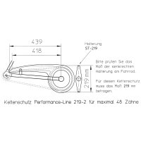 Nachrüstset Fahrrad Dekaform Kettenschutz Performance Line 219-2 für 44-46-48 Z Kettenblatt City Bike mit Befestigungsmaterial