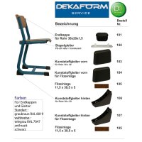 Filzeinlage 105 Eco selbstklebend für Filzgleiter für Schülerstuhl Fußkappe 103 Eco 11,5 x 39,5 x 5,5