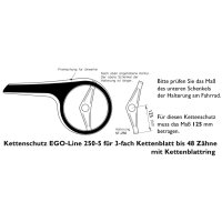 Fahrrad Kettenschutz Ergo-Line 250-5A für 48 Zähne 3-fach Kettenblatt ATB MTB (über Kettenblatt Ring) bei Kettenschaltung