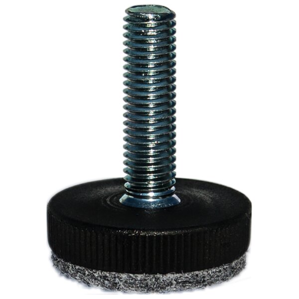 Filz Gewinde Stellschraube Fi-560 Bodenschoner Filzgleiter mit Kunststoffrändelfuß für Höhenversteller D25mm-M5x18