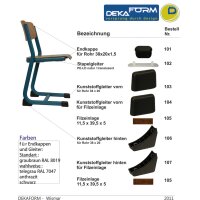Kunststoff Stopfen G101 Endkappe Lamellenstopfen |Fußstopfen für Stahlrohrmöbel mit flachem Ovalrohr Schwarz-48x20
