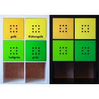4er Set Regal-Tür für Würfel-Fach-Einsatz Flexi Expedit Kallax Nornäs - Dekaform 4xRG401-Gelb
