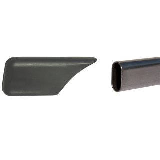 Kunststoff Gleiter oval T-103 Anthrazit - Stuhlgleiter vorn | Tischgleiter mit Trittschutz - Gleitkappe für Schulmöbell