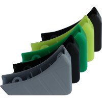 Kippschutz Kunststoff Gleiter 106 Schalengleiter hinten als Stuhlgleiter für Schulstuhl mit Ovalrohr 38x20 Natur-farblos