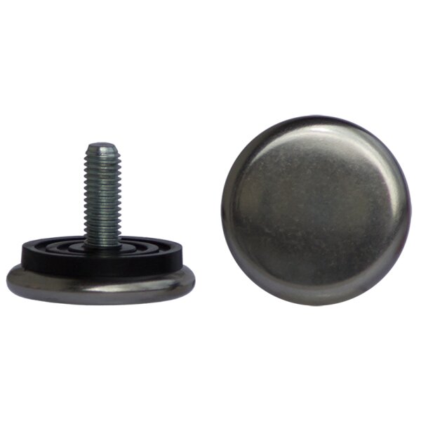 Metallgleiter  M-570 Gewinde Stellschraube mit Metallfuß für Stahlrohrmöbel + Höhenversteller D23mm-M8x25
