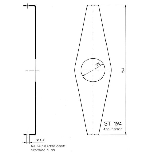 Steckbrille für Dekaform / Hebie Kettenschutz 194 mm bis 42 Zähne KTM Halterung