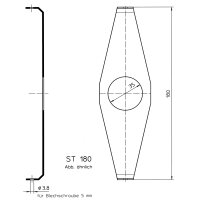 Steckbrille 180mm bis 38 Zähne 1-fach Kettenblatt...
