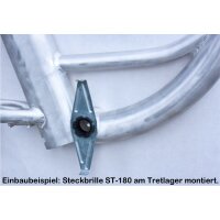 Steckbrille 180mm bis 38 Zähne 1-fach Kettenblatt (verzinkt) Duo Halterung für Fahrrad Kettenkasten nachträglich nachrüsten, montieren - bei Nabenschaltung