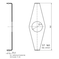 Steckbrille 160mm bis 33 Zähne Kettenblatt...