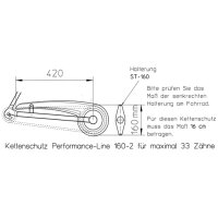 Steckbrille 160mm bis 33 Zähne Kettenblatt (verzinkt) Halterung Fahrrad Kettenschutz Nabenschaltung