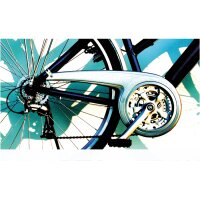Fahrrad Kettenschutz Performance Line 230-2 für 44-46-48 Zähne ATB MTB Kettenschaltung Blau-transparent