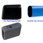 Universal Kunststoffgleiter mit Aussparung für Filz Fi-103-38x20 Gleitkappe für Filzgleiter | Fußkappe als Stuhlgleiter