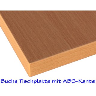 Tischplatte f&uuml;r B&uuml;ro Schule Home Office *130x65 cm Buche-Natur Kunststoff-Kante